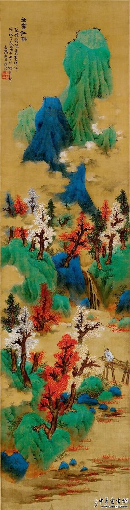 蓝瑛色彩之王《白云红树图》